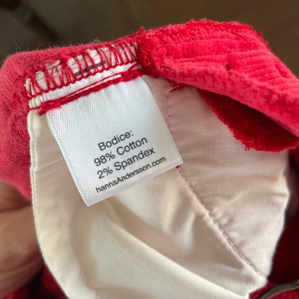 Hanna Andersson Red Corduroy Overalls Kids 18-24 Months 80cm Bib Overalls - Picture 9 of 10